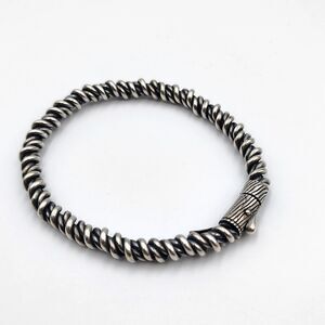 Dyadema Italy Sterling Silver 925 Twisted Rope Design Bangle Bracelet 7"